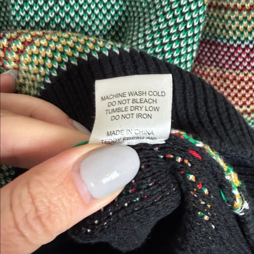 Teddy Fresh Crewneck Rainbow Striped Sweater Size Small